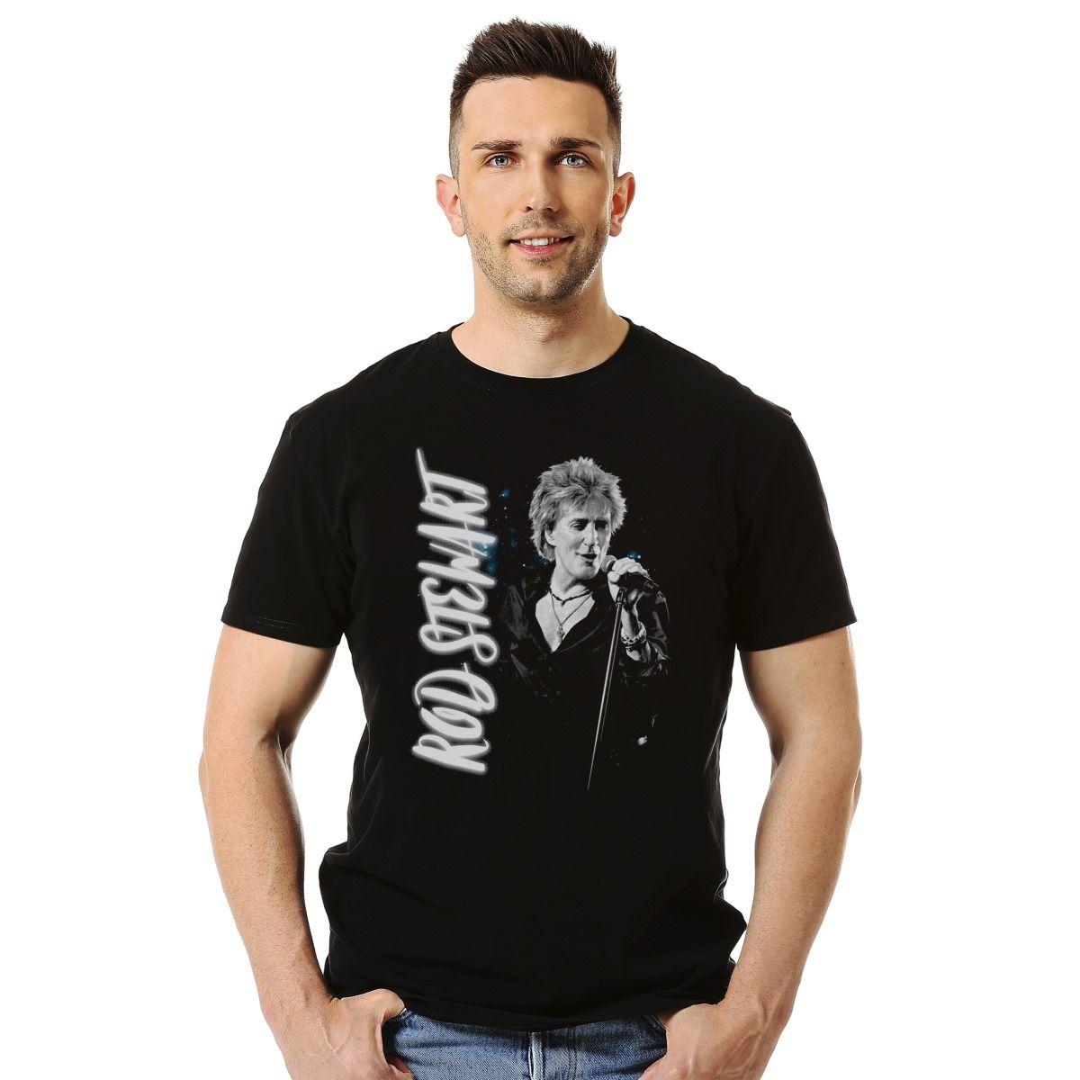 ROD STEWART SINGING LOGO LIVE POLERA MANGA CORTA HOMBRE-2