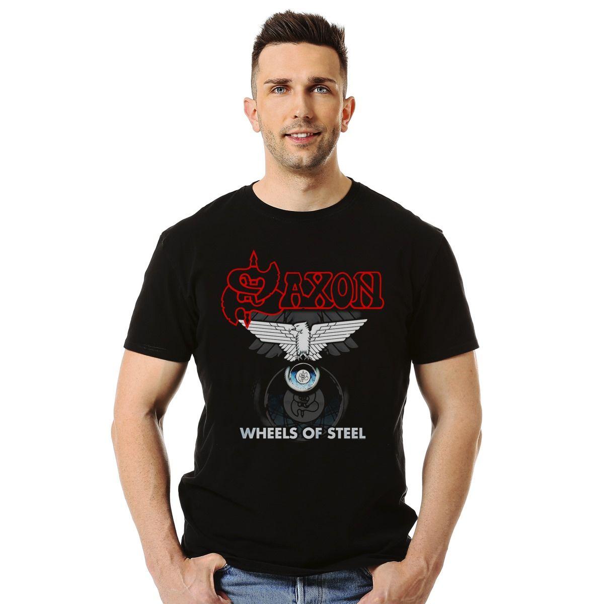 Polera Saxon Wheels Of Steel 2 Metal-2