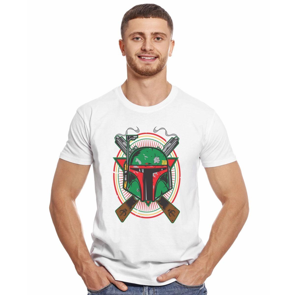 BOBA FETT RIFLES MASCARA POLERA MANGA CORTA HOMBRE-2