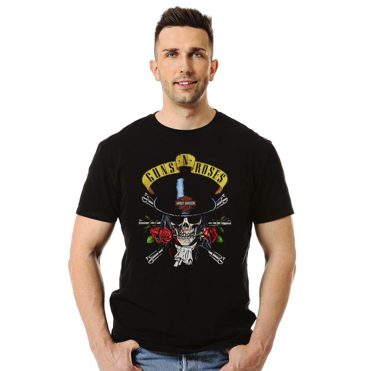 Polera Guns N Roses Skull Harley Davidson Rock-2
