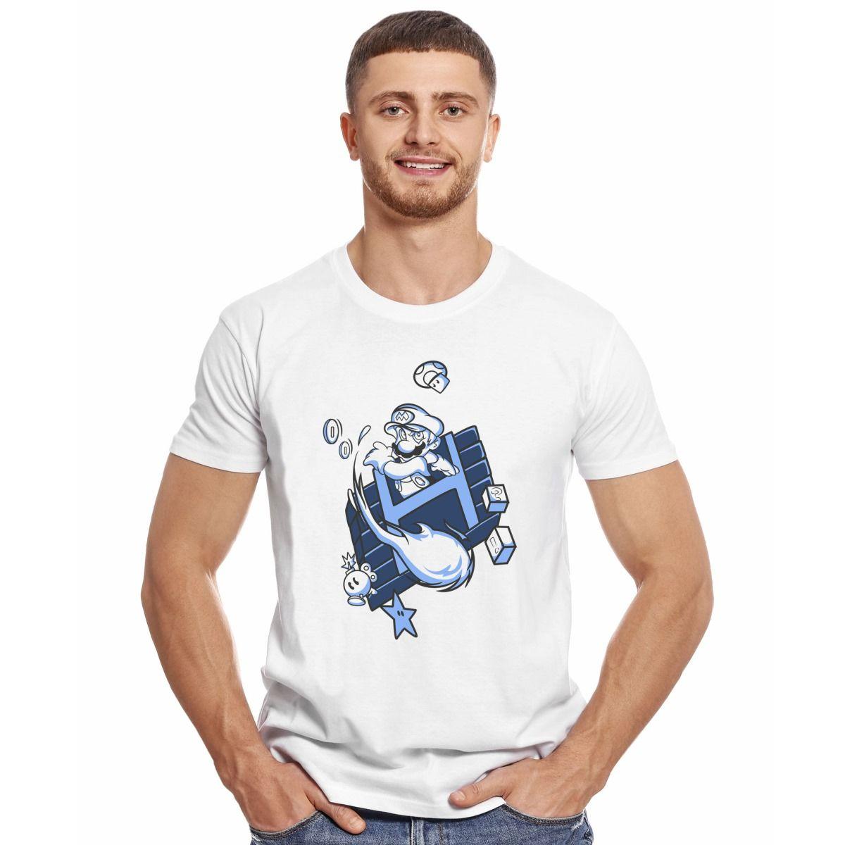 SUPER MARIO BROS HONGO FUEGO BOMBA AZUL POLERA MANGA CORTA HOMBRE-2