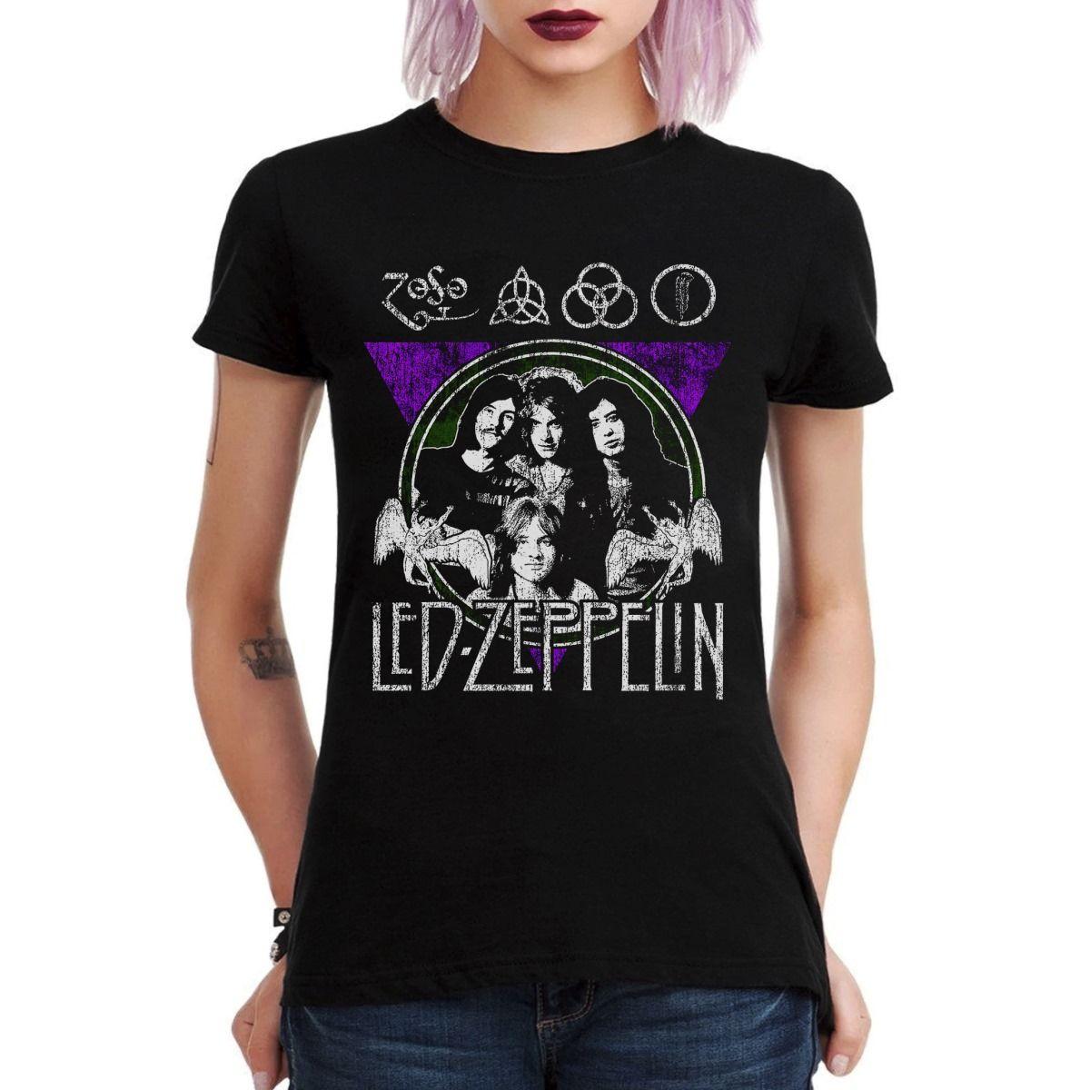 LED ZEPPELIN VINTAGE FACES POLERA MUJER-2