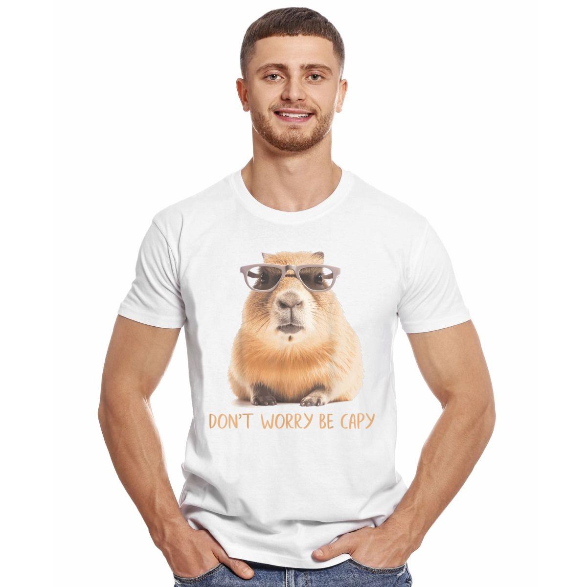 CAPIBARA LENTES ANTEOJOS DON'T WORRY BE CAPY POLERA MANGA CORTA HOMBRE-2