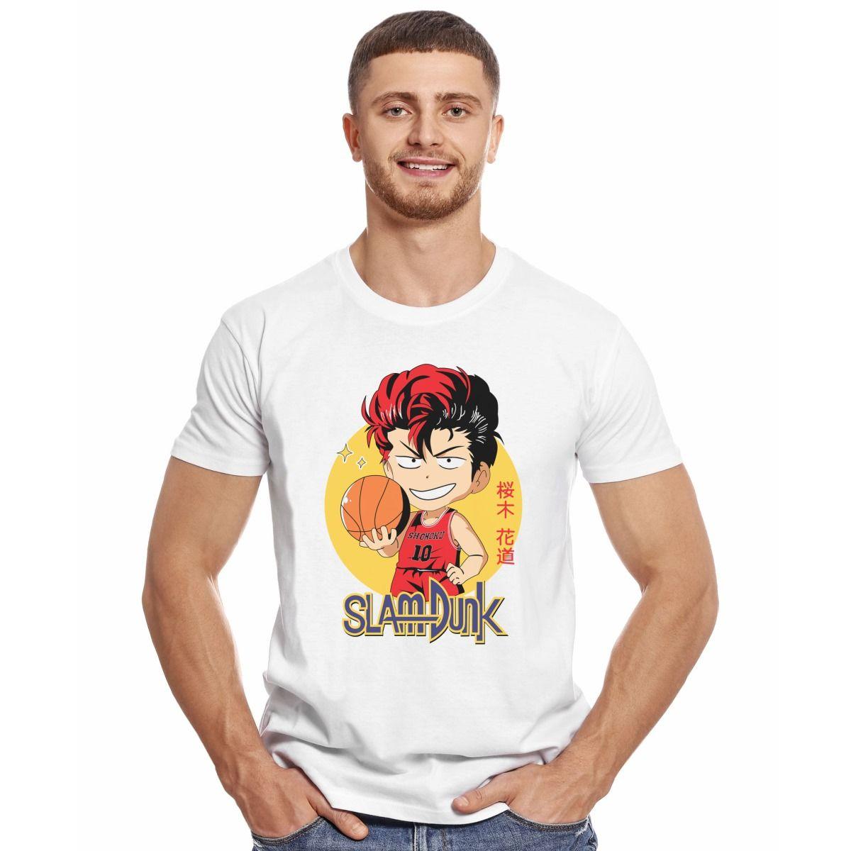 SLAM DUNK HANAMICH SAKURAGI CON BALON SHOHOKU POLERA MANGA CORTA HOMBRE-2