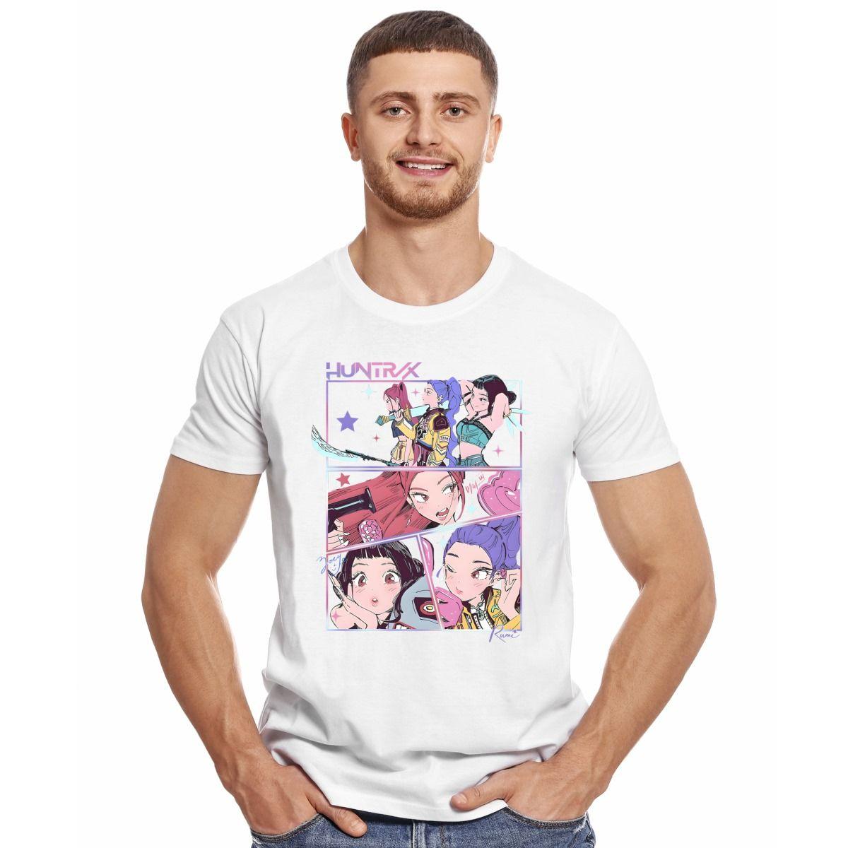 GUERRERAS K POP DEMON HUNTERS HUNTRIX COMIC POLERA MANGA CORTA HOMBRE-2