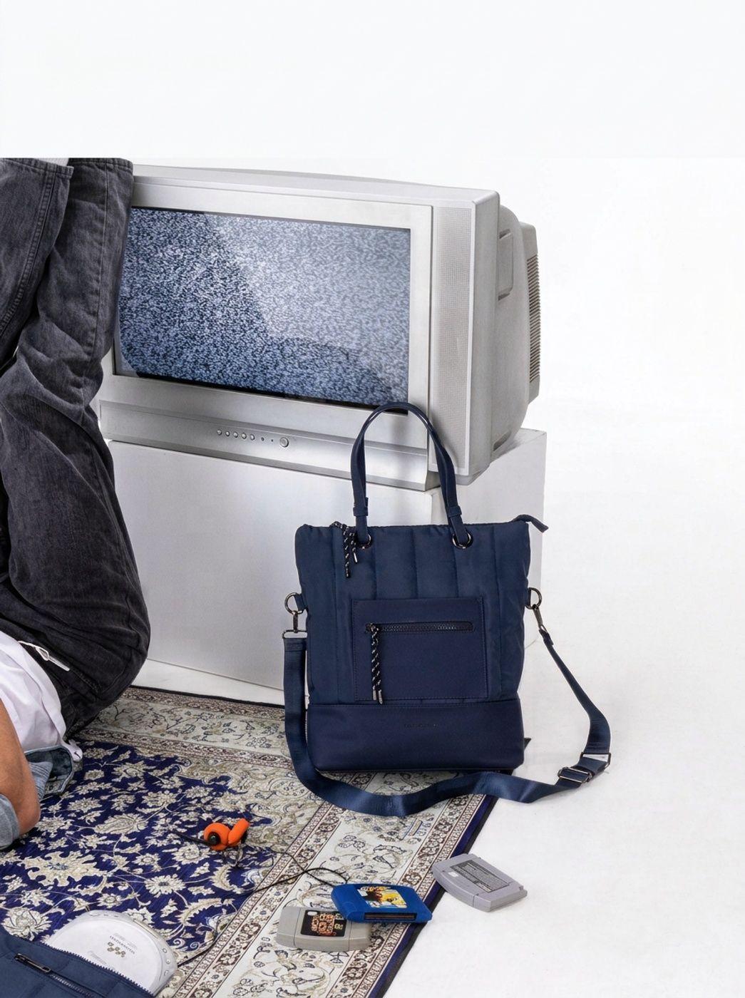 Bolso Tote Cool Capital FUJI 14 Azul Compacto Uso Diario-8
