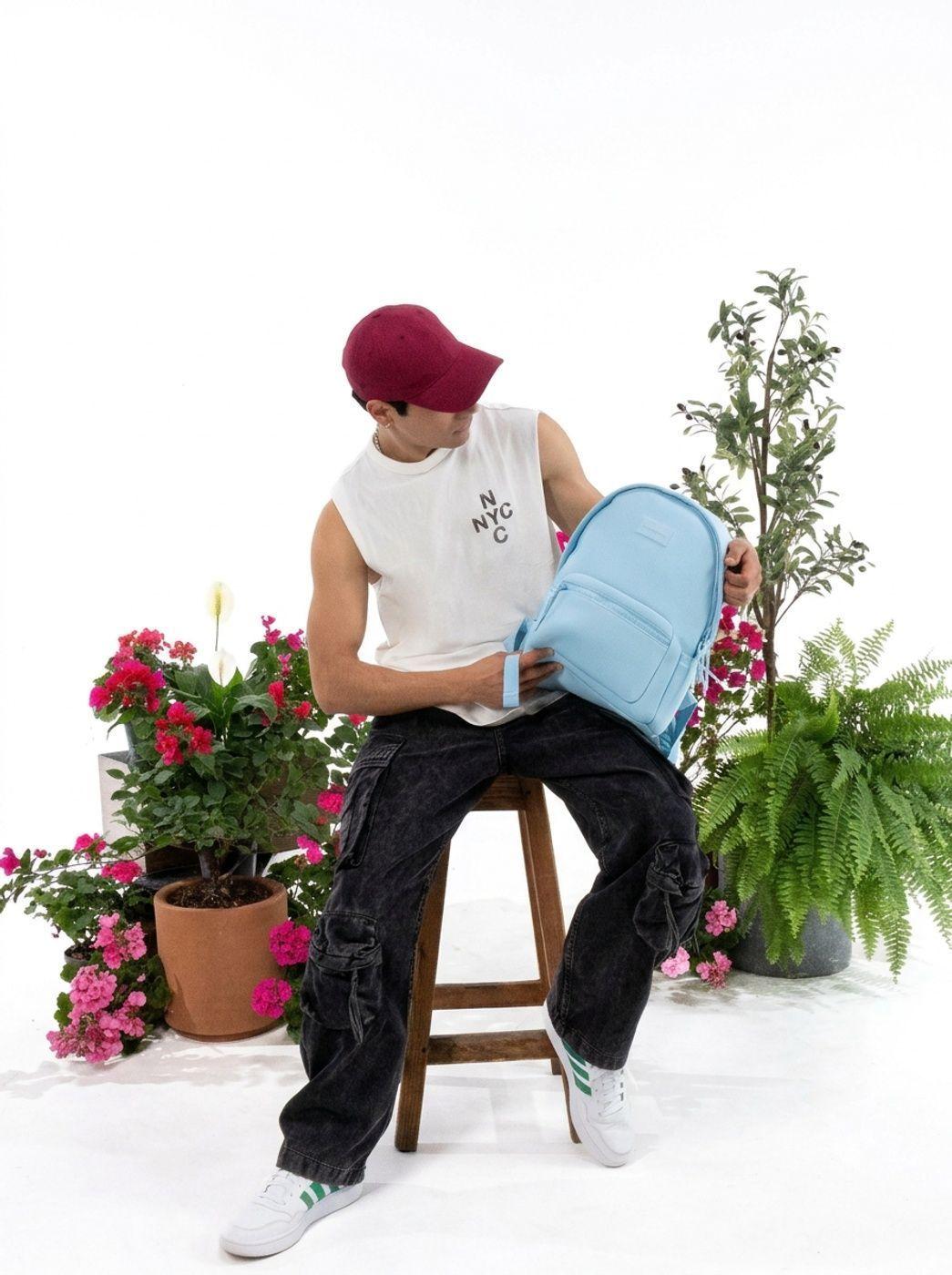 Mochila Cool Capital SLAY 14 Celeste Urbana Para Uso Diario-5