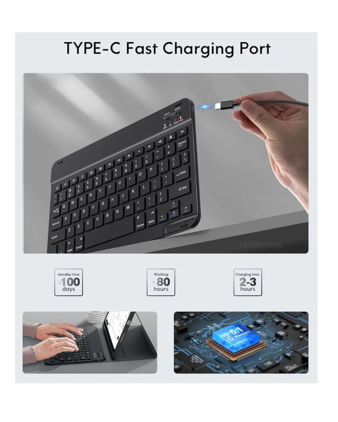 Funda Con Teclado Bluetooth Para iPad 11th A16 2025 -3