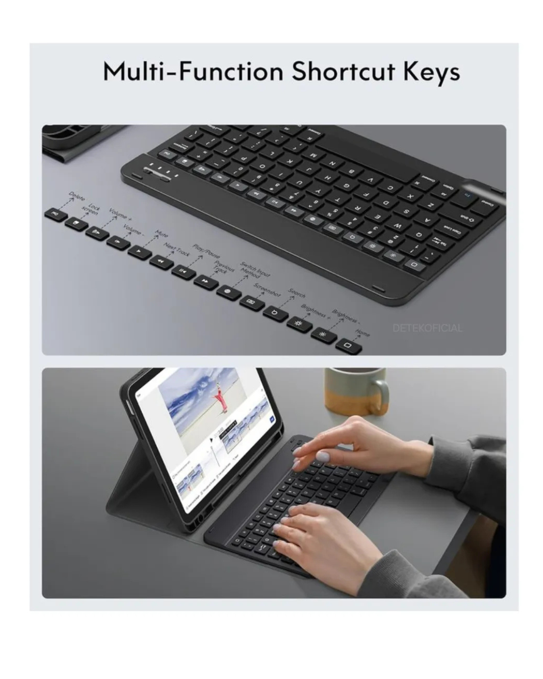 Funda Con Teclado Bluetooth Para iPad 11th A16 2025 -5