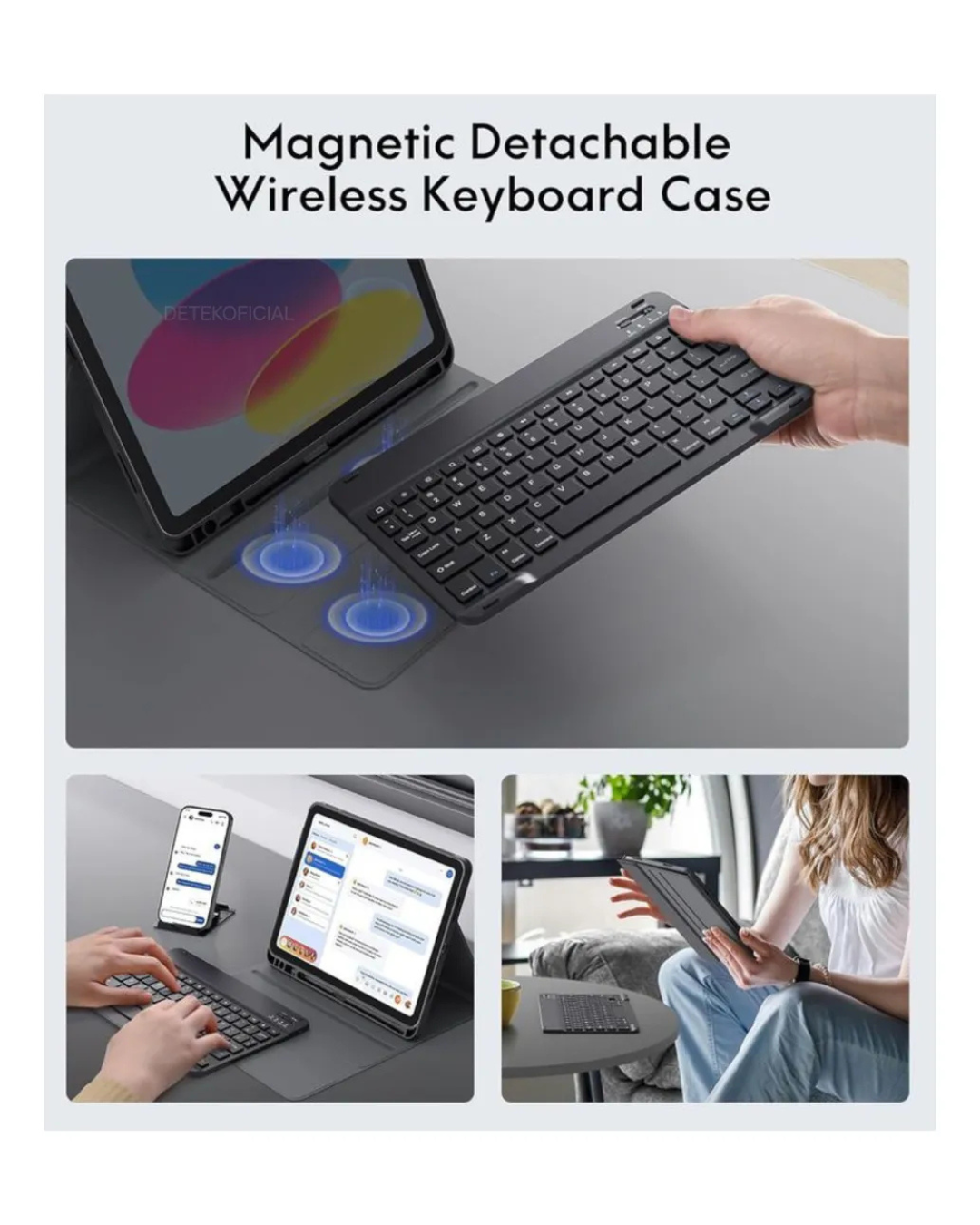 Funda Con Teclado Bluetooth Para iPad 11th A16 2025 -6