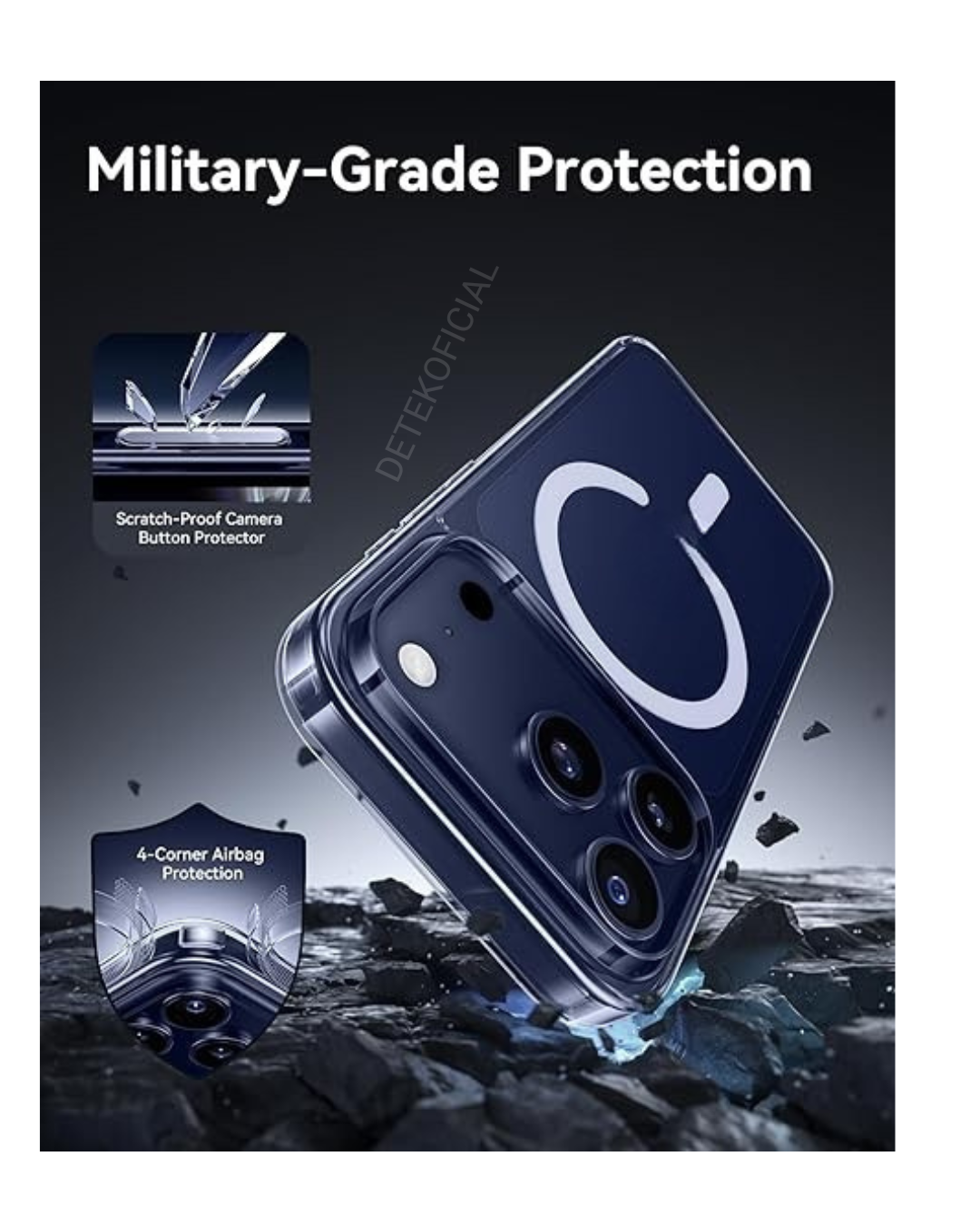 Carcasa Magsafe Premium + Lámina de vidrio Completa para iPhone 17 Pro Max -3