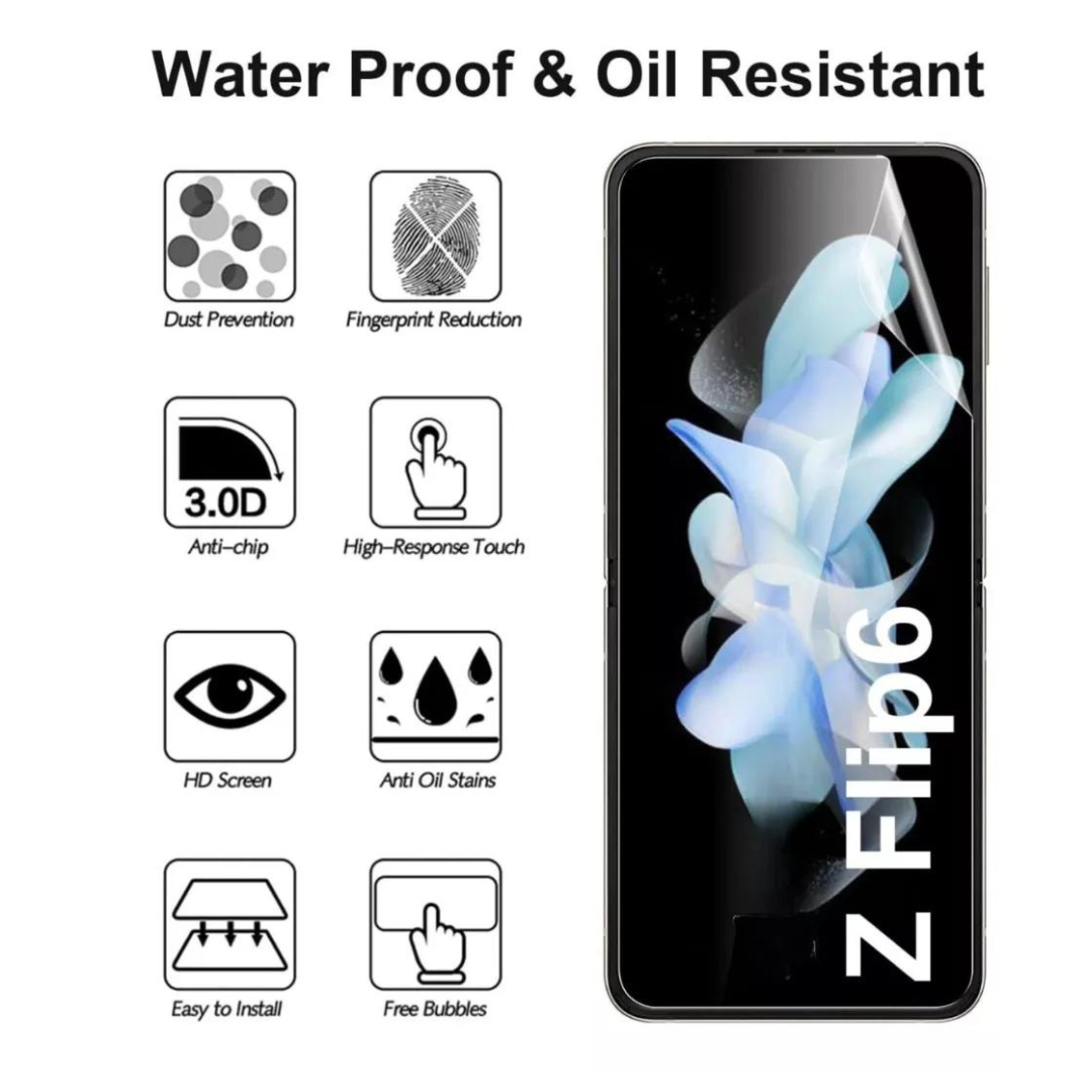 Carcasa Transparente Reforzada Para Samsung Z Flip 6 + Lamina Hidrogel -5