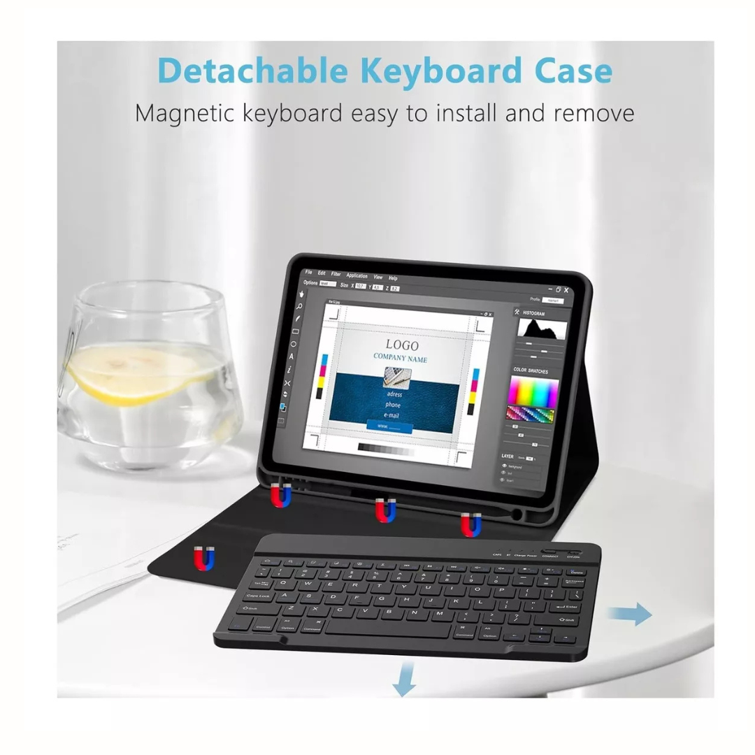 Funda Con Teclado Bluetooth Para iPad Air 11 M2 2024 -4