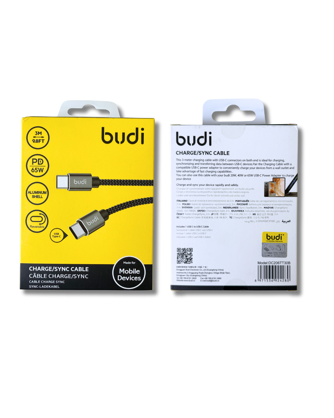 Cable Para iPhone Android Reforzado 3m Carga Rápida 65w-1