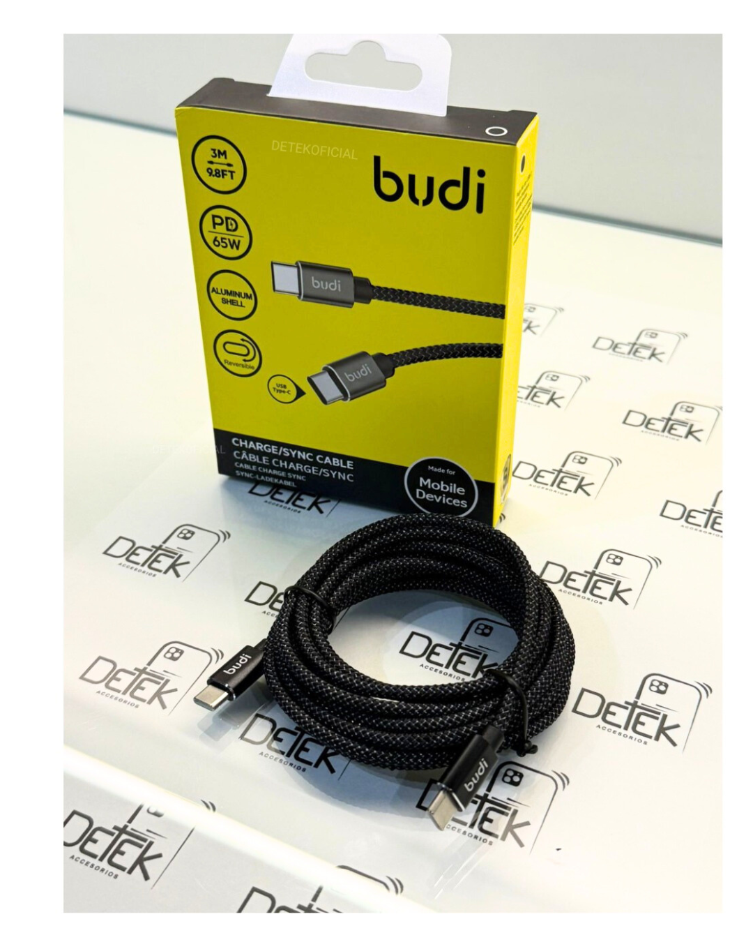 Cable Para iPhone Android Reforzado 3m Carga Rápida 65w-3