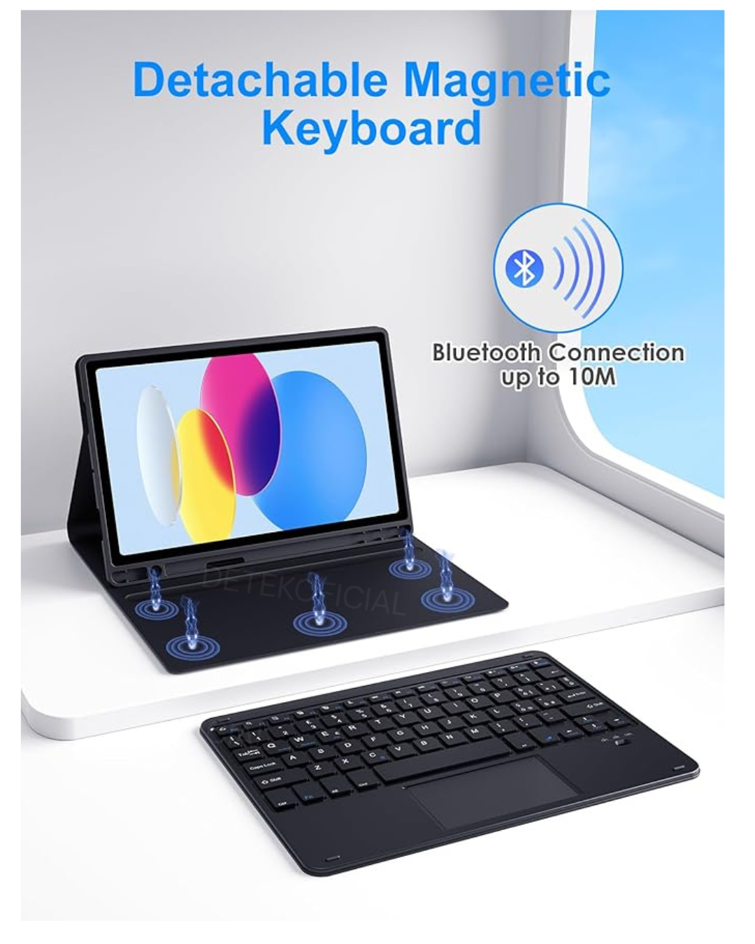 Funda con teclado bluetooth touchpad para iPad 11 Generación A16 2025 -2
