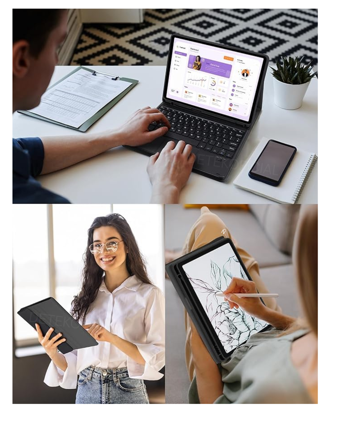 Funda con teclado bluetooth touchpad para iPad 11 Generación A16 2025 -5