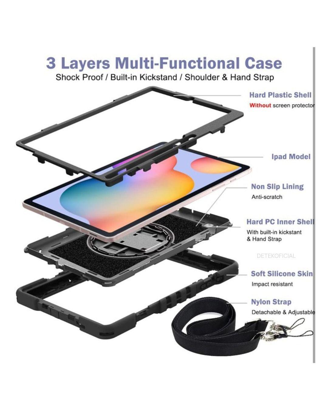 Funda Armadura Antigolpe Para Samsung Galaxy Tab S6 Lite 10.4 + Correa-4