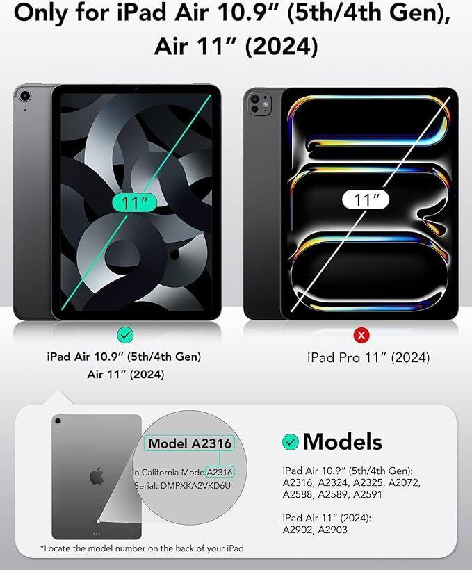 Carcasa Protectora Transparente Reforzada Para iPad Air 11 M,2 2024 -2