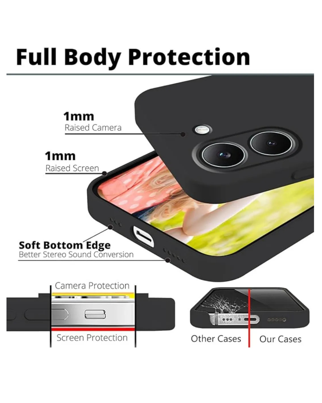 Carcasa Silicona Negra Para Xiaomi Poco X8 Pro 5g-3