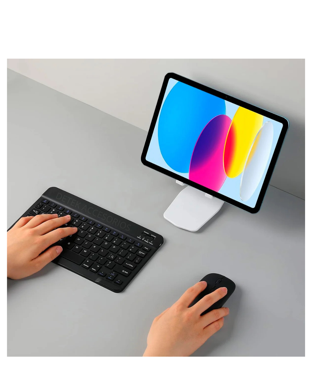 Kit de teclado y Mouse inalámbrico Bluetooth de 9 Pulgadas Para Tablet -3