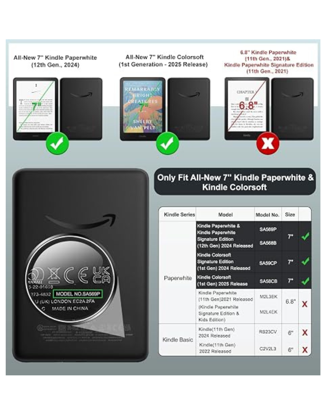 Funda Inteligente Impermeable Para Kindle Paperwhite 12th Gene 2024-1
