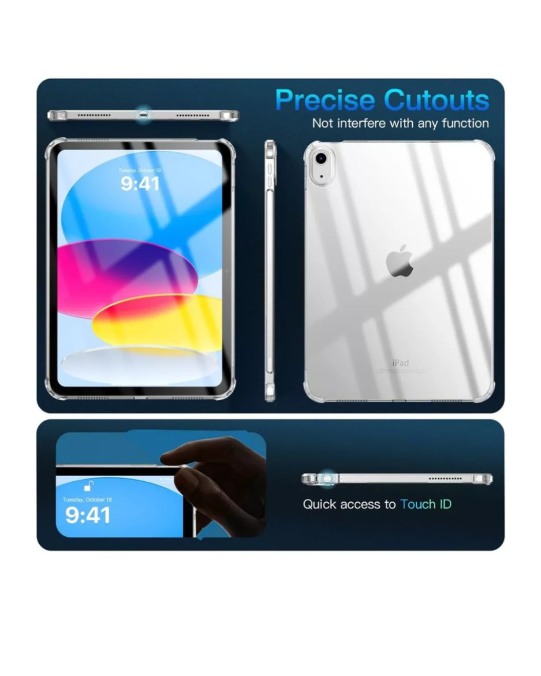 Carcasa Transparente Reforzada Para iPad 10ma Gene 10.9" 2022-3