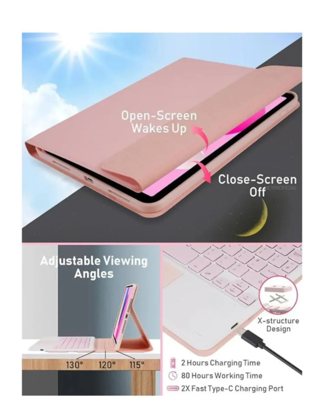 Funda Con Teclado Bluetooth Para Samsung S10 Lite 10.9"-2