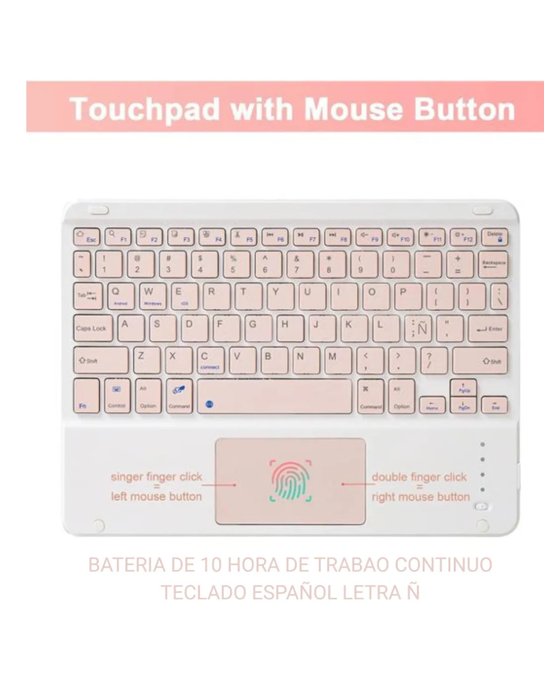Funda Con Teclado Bluetooth Para Samsung S10 Lite 10.9"-3