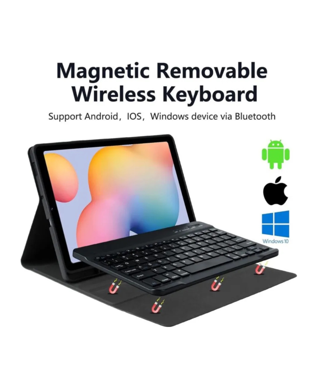 Funda Con Teclado Bluetooth Para Samsung S6 Lite 10.4"-2