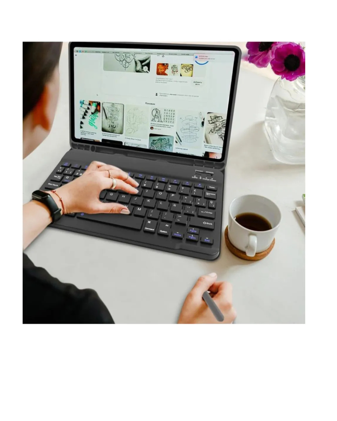 Funda con teclado Bluetooth para Samsung S9 fe 10.9" -4