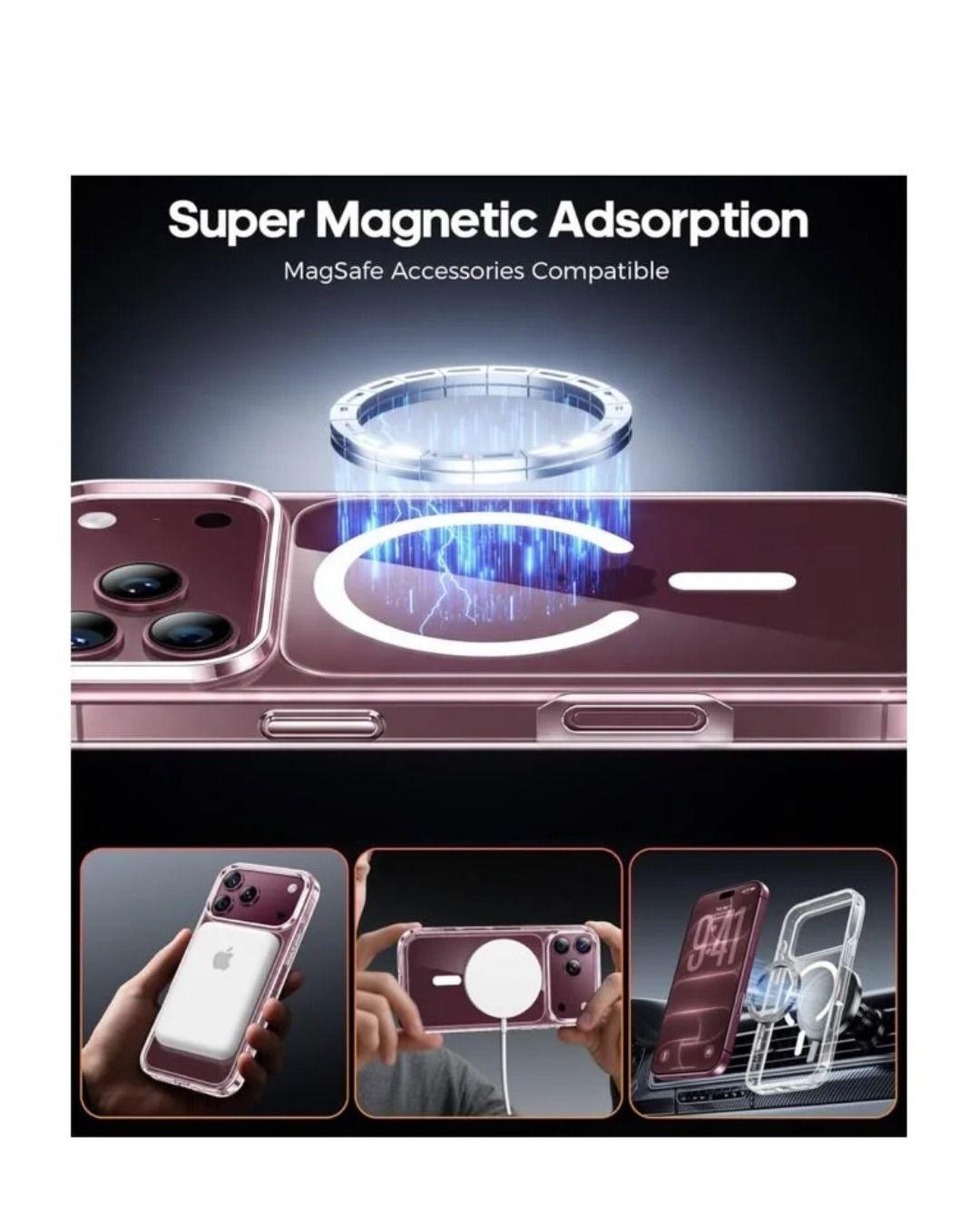 Carcasa Magnetica Magsafe Transparente Para iPhone 18 Pro-4