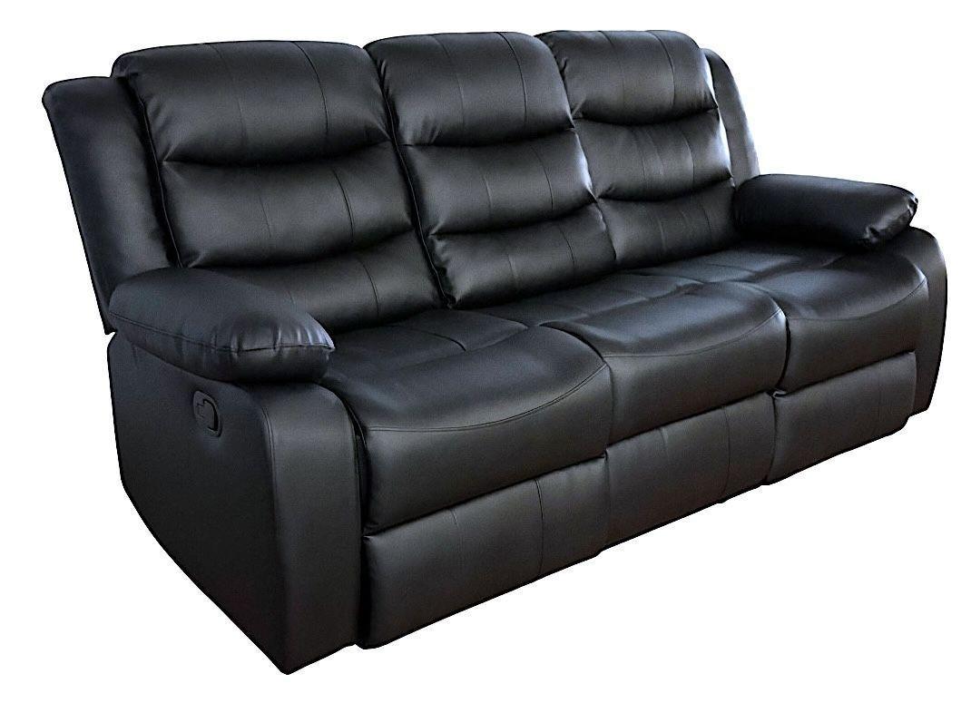SOFA RECLINEBLE RELAXLINE 3 CUERPOS NEGRO POSA VASO-2