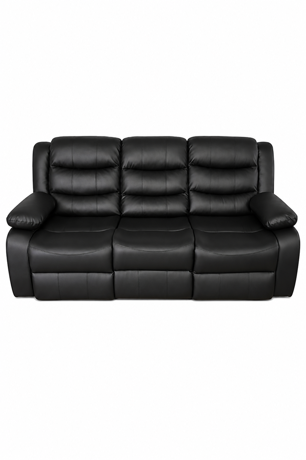 SOFA RECLINEBLE RELAXLINE 3 CUERPOS NEGRO POSA VASO-3