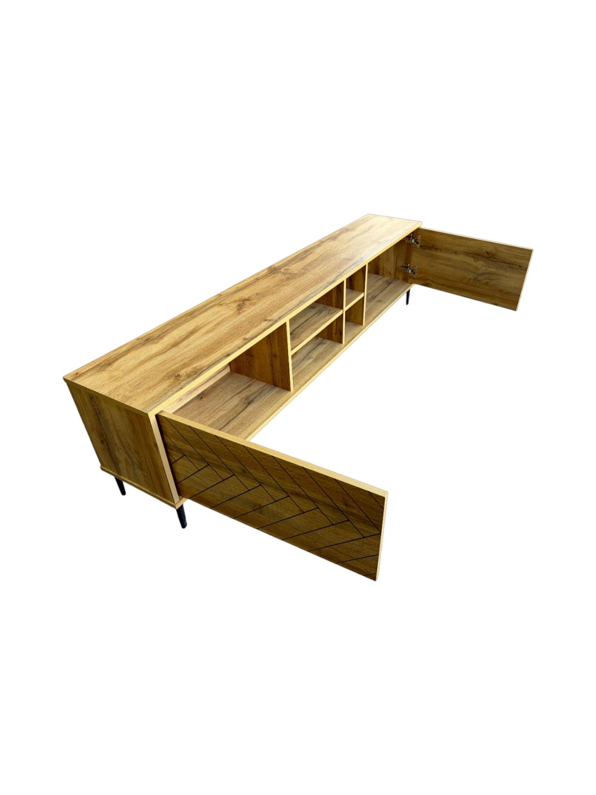 RACK 75 TVLINE ESPIGA NATURAL 180 Cm-3