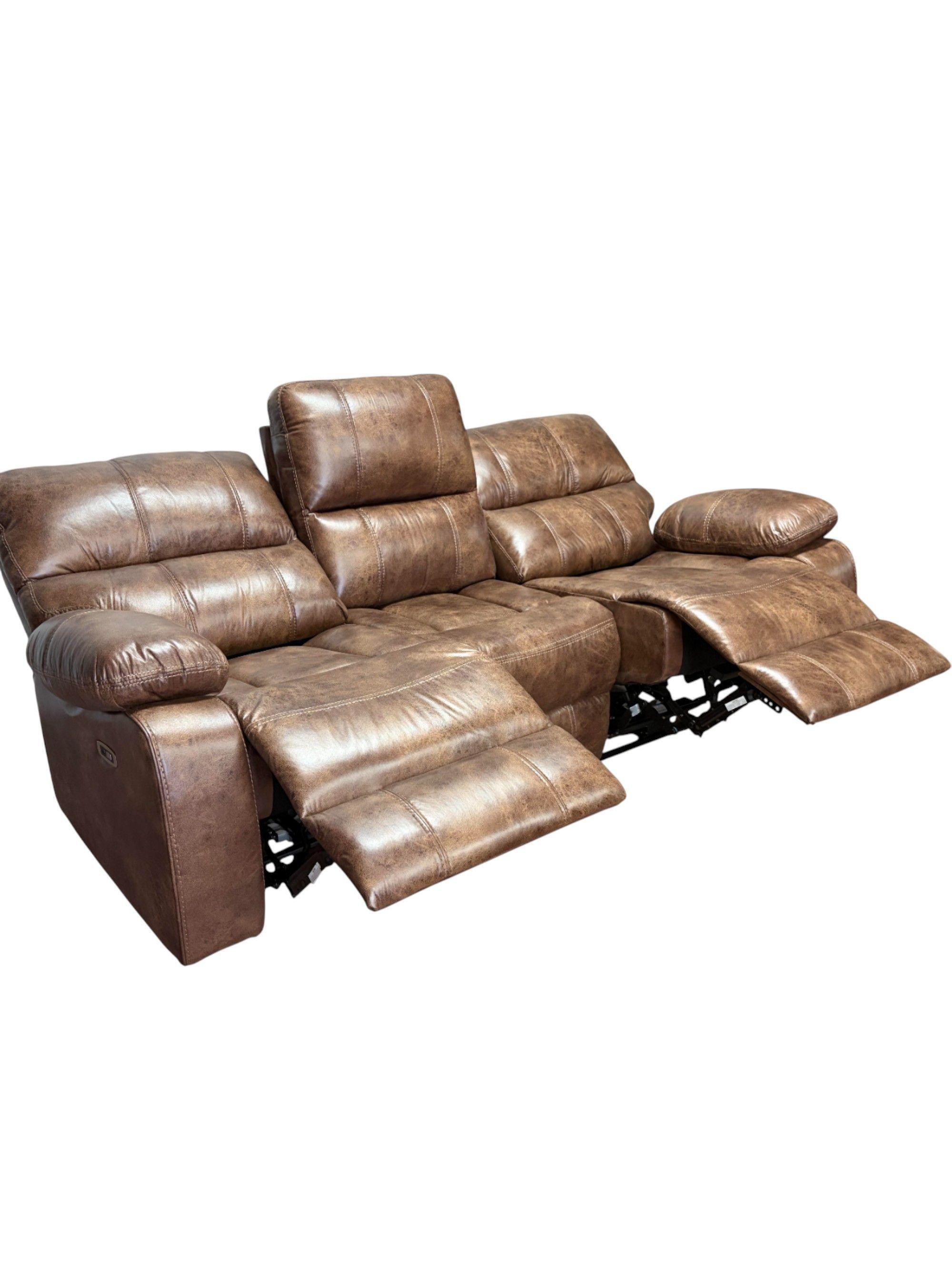 SOFA RECLINABLE ELECTRICO RELAXLINE 3 CUERPOS VINTAGE CAFE USB-4