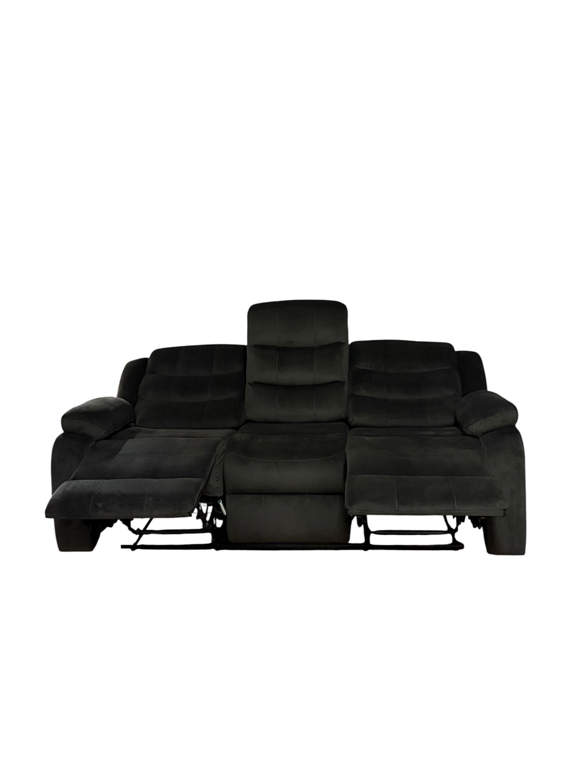 SOFA RECLINABLE RELAXLINE 3 CUERPOS CHOCOLATE OSCURO/POSA VASO - FELPA-4