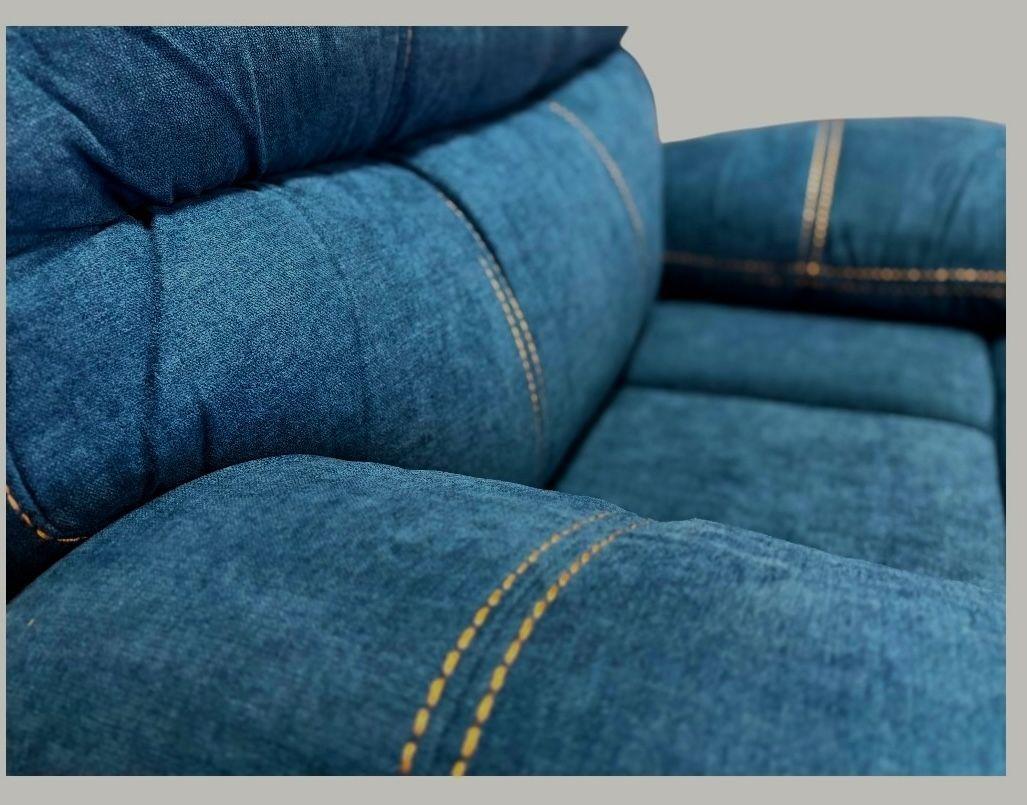 SOFA RECLINABLE ELECTRICO RELAXLINE 3 CUERPOS AZUL USB-6