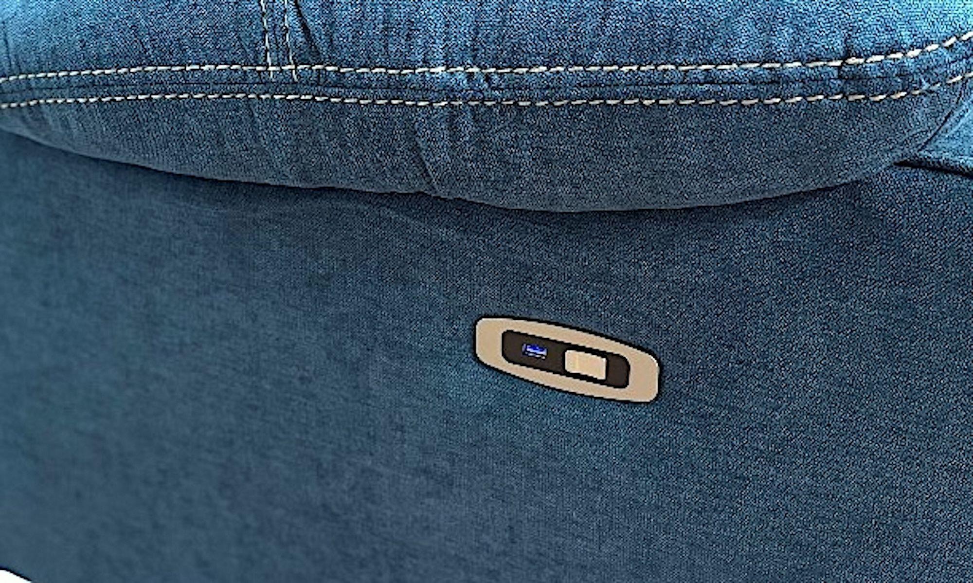 SOFA RECLINABLE ELECTRICO RELAXLINE 3 CUERPOS AZUL USB-3