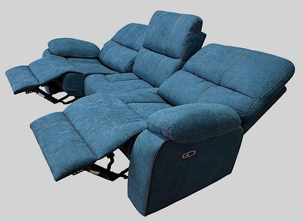SOFA RECLINABLE ELECTRICO RELAXLINE 3 CUERPOS AZUL USB-4