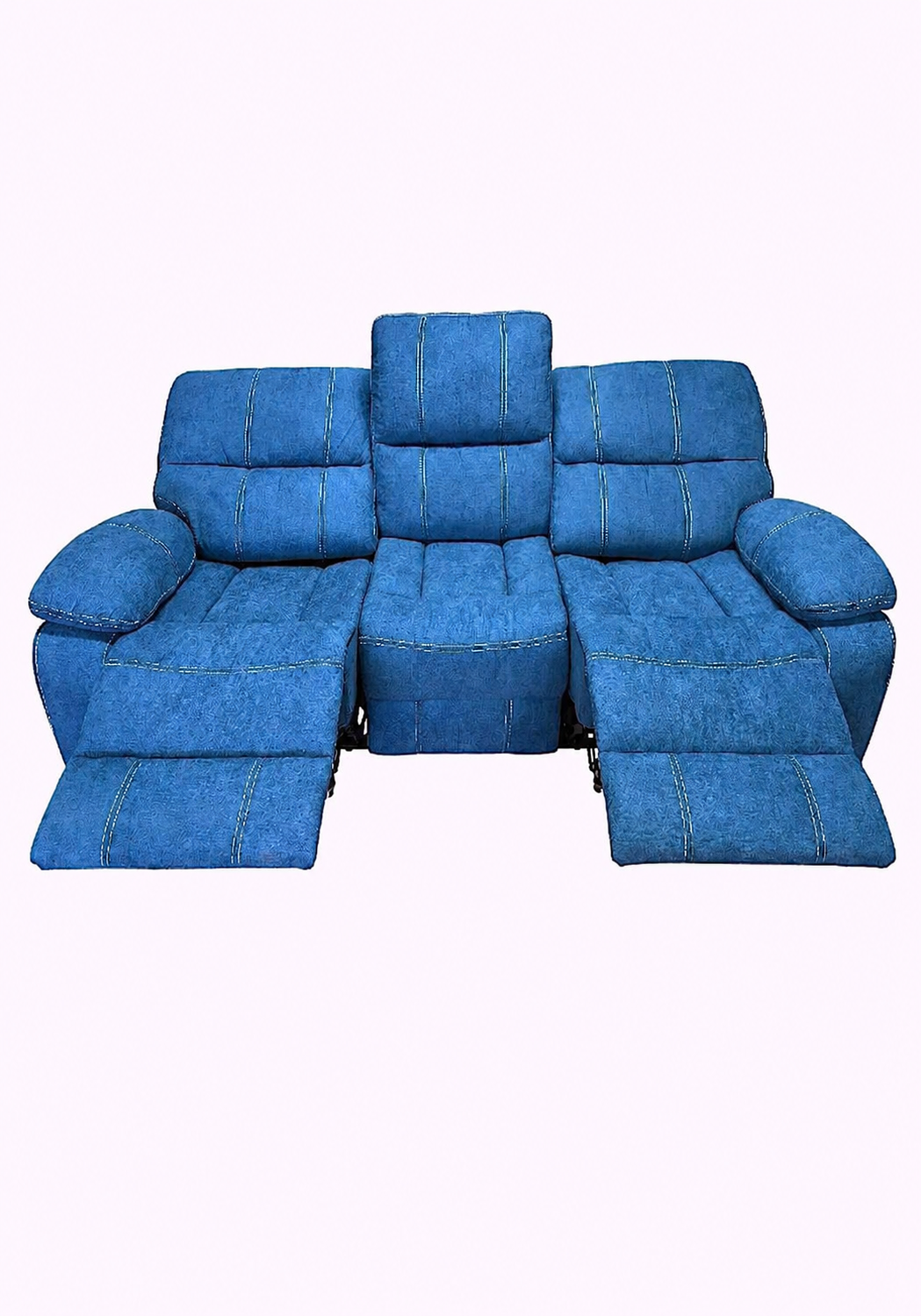 SOFA RECLINABLE ELECTRICO RELAXLINE 3 CUERPOS AZUL USB-4
