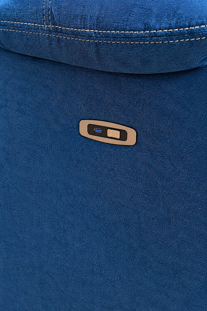 SOFA RECLINABLE ELECTRICO RELAXLINE 3 CUERPOS AZUL USB-5