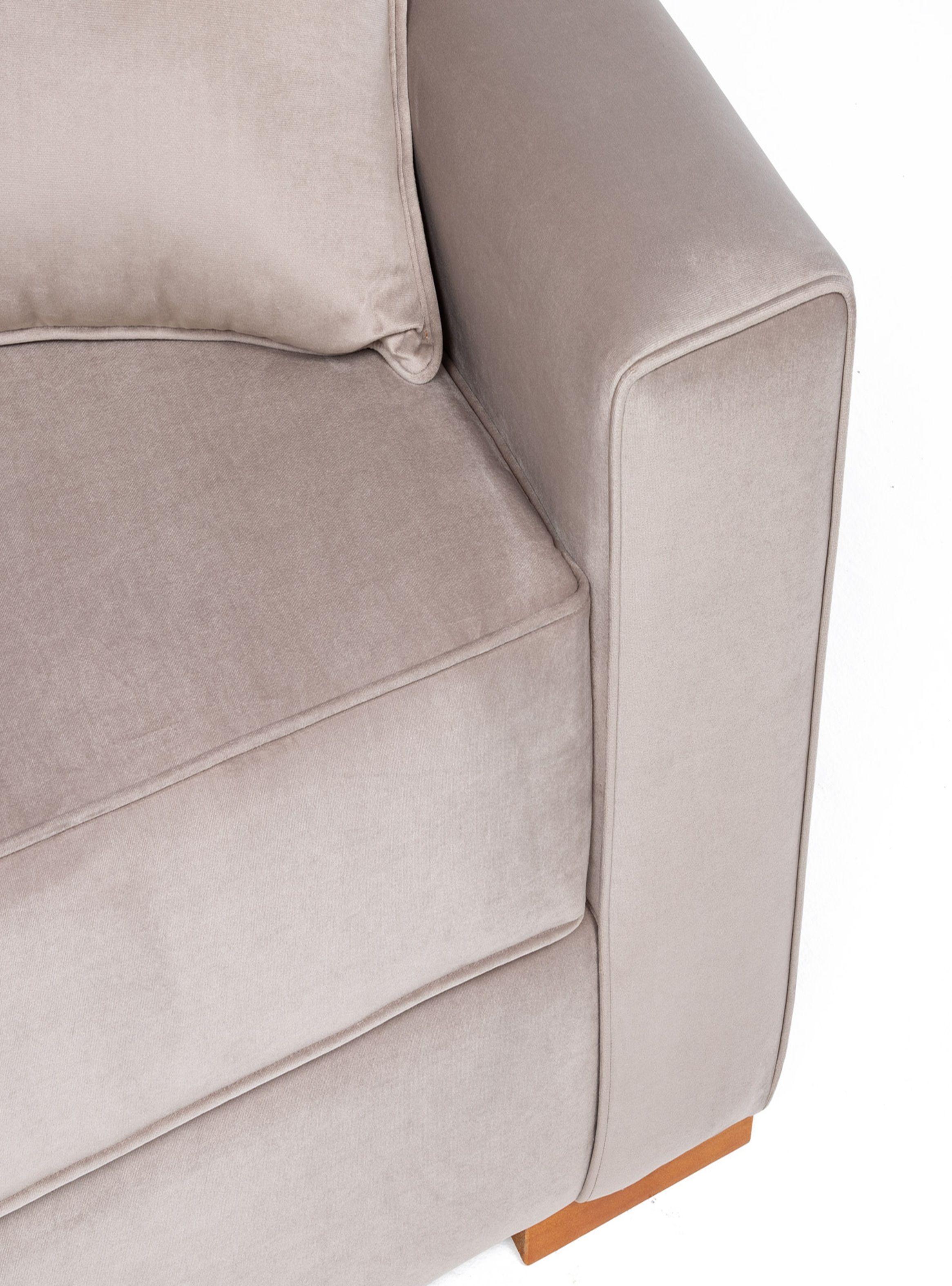 sofá victoria 2 cuerpos beige felpa -5