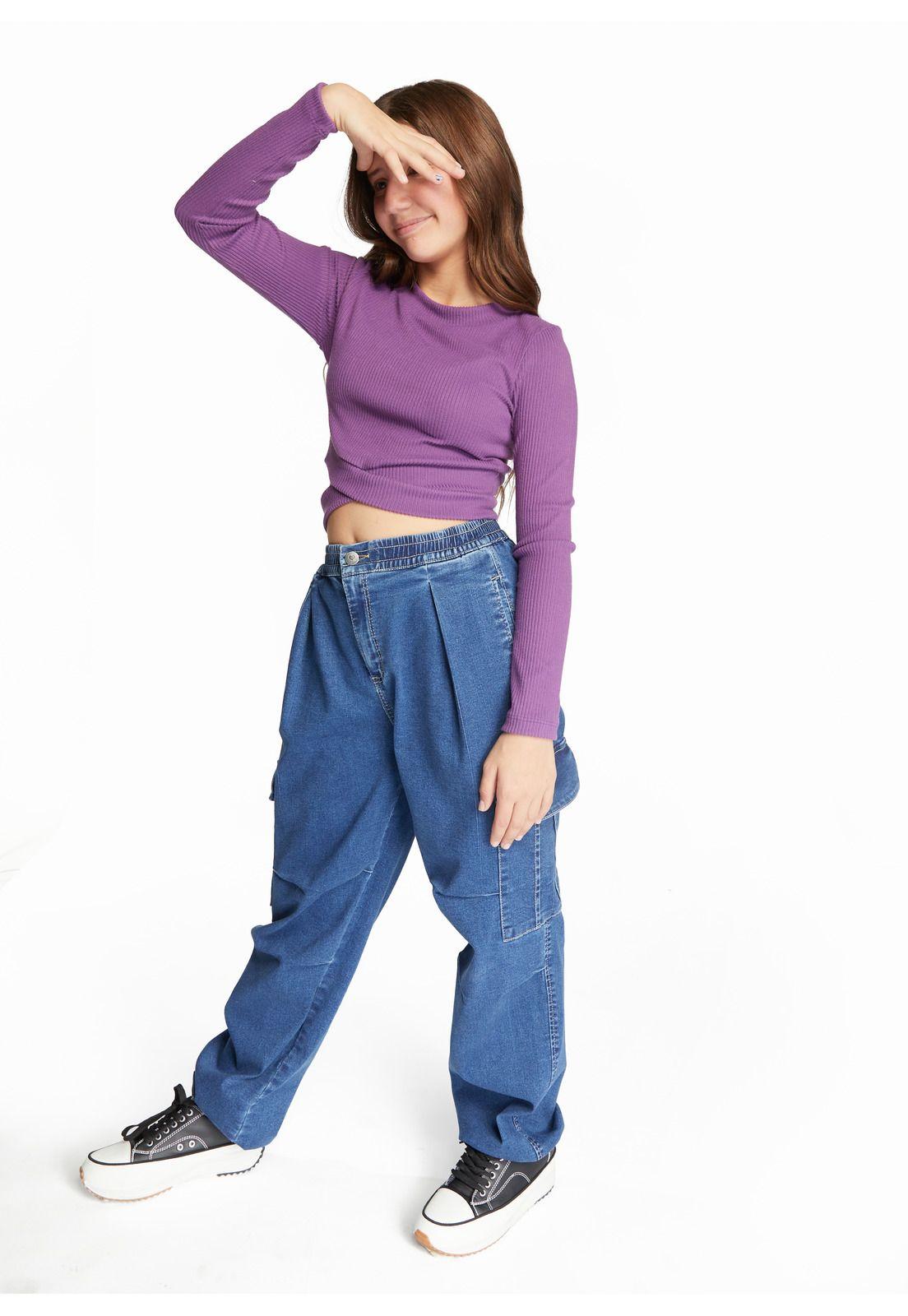 Jeans Abbie Parachute Cargo Azul Cacao-2