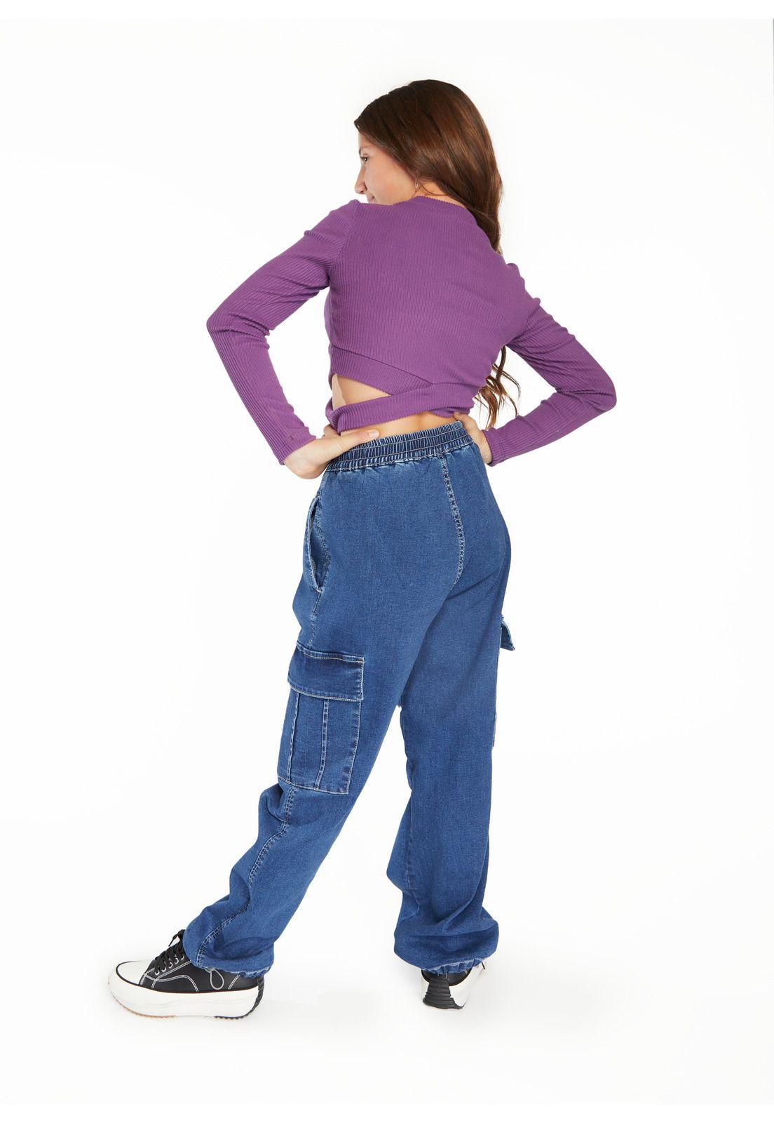 Jeans Abbie Parachute Cargo Azul Cacao-3