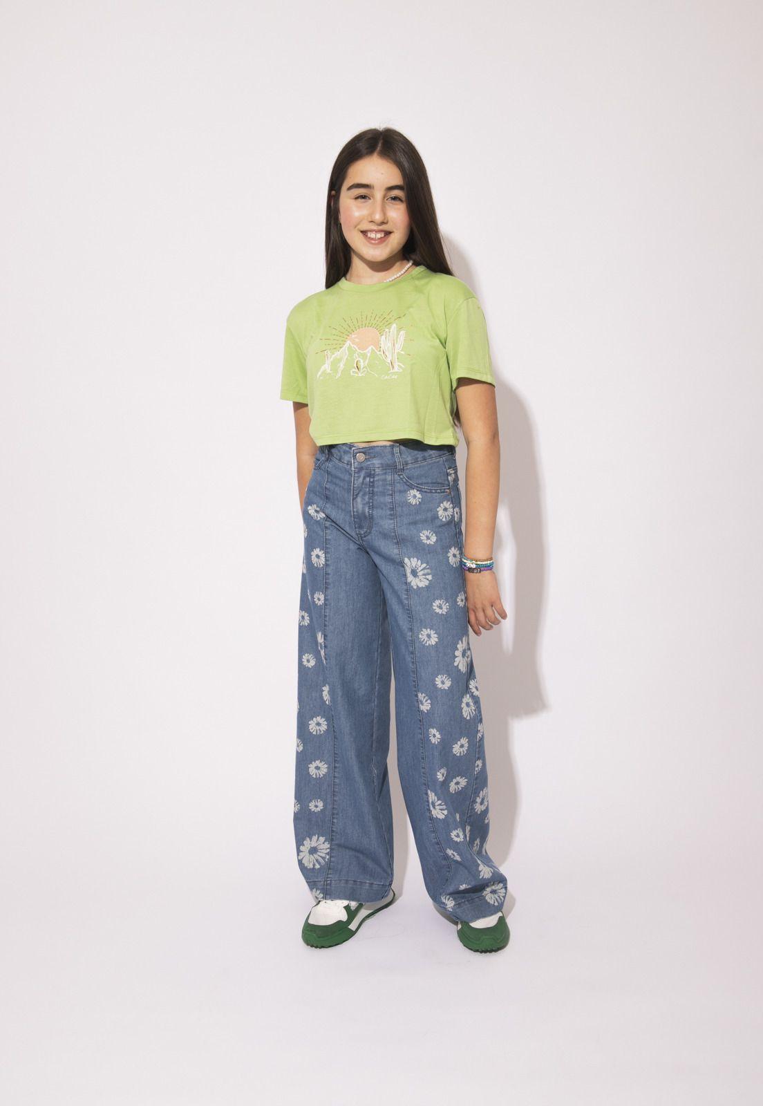 JEANS PALAZZO PONDIA CORTES Y ESTAMPADO AZUL-0