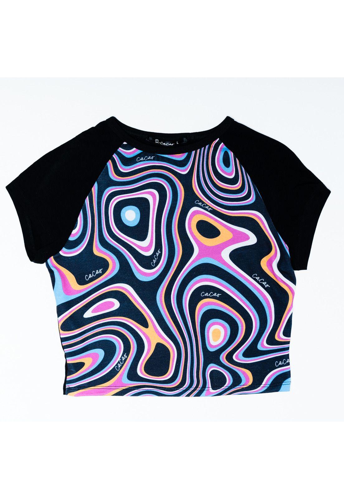 Polera Clau Regular Sublimada Manga Raglan Negro Cacao-0
