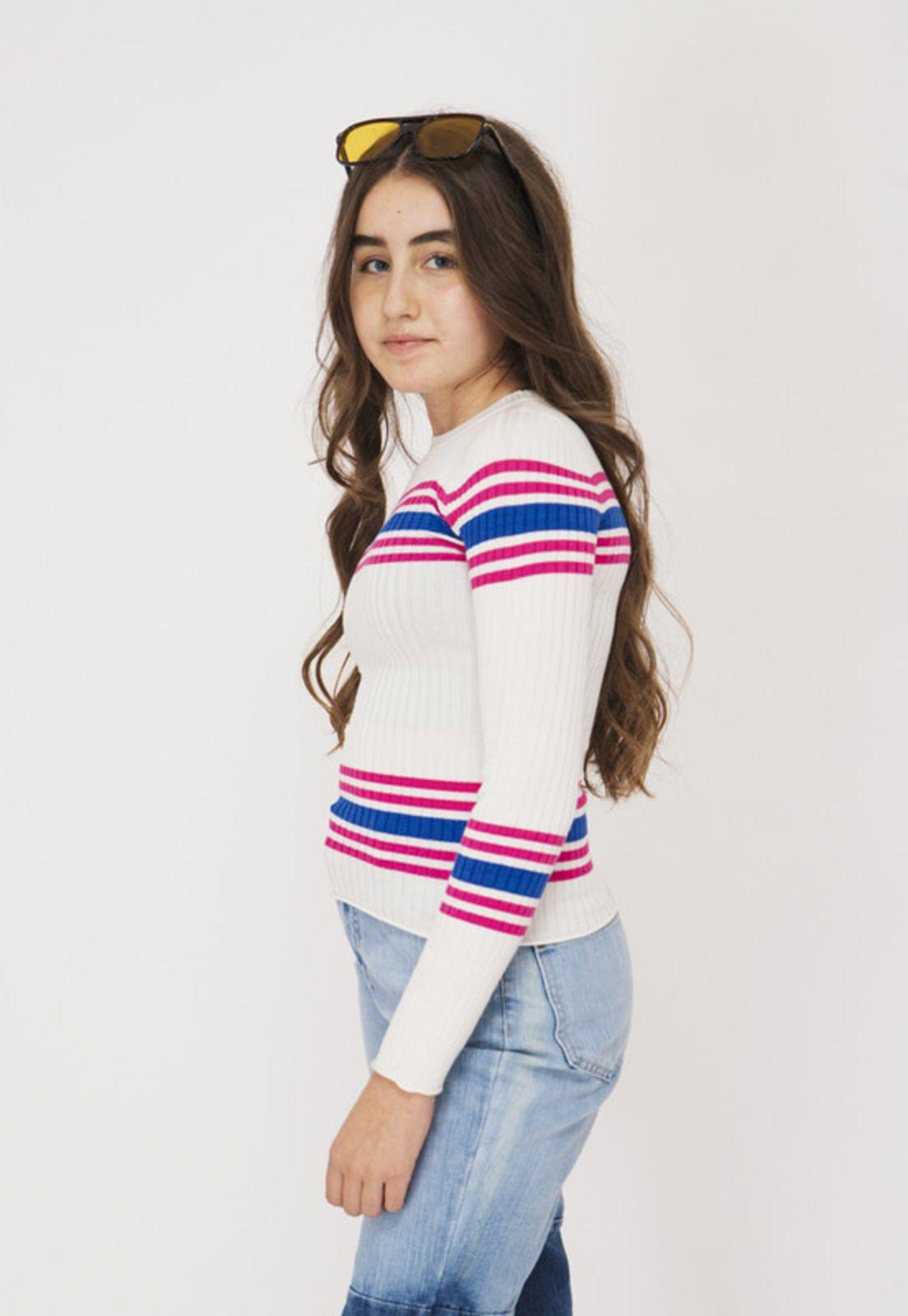 SWEATER NIÑA CON RAYAS BLANCO-2