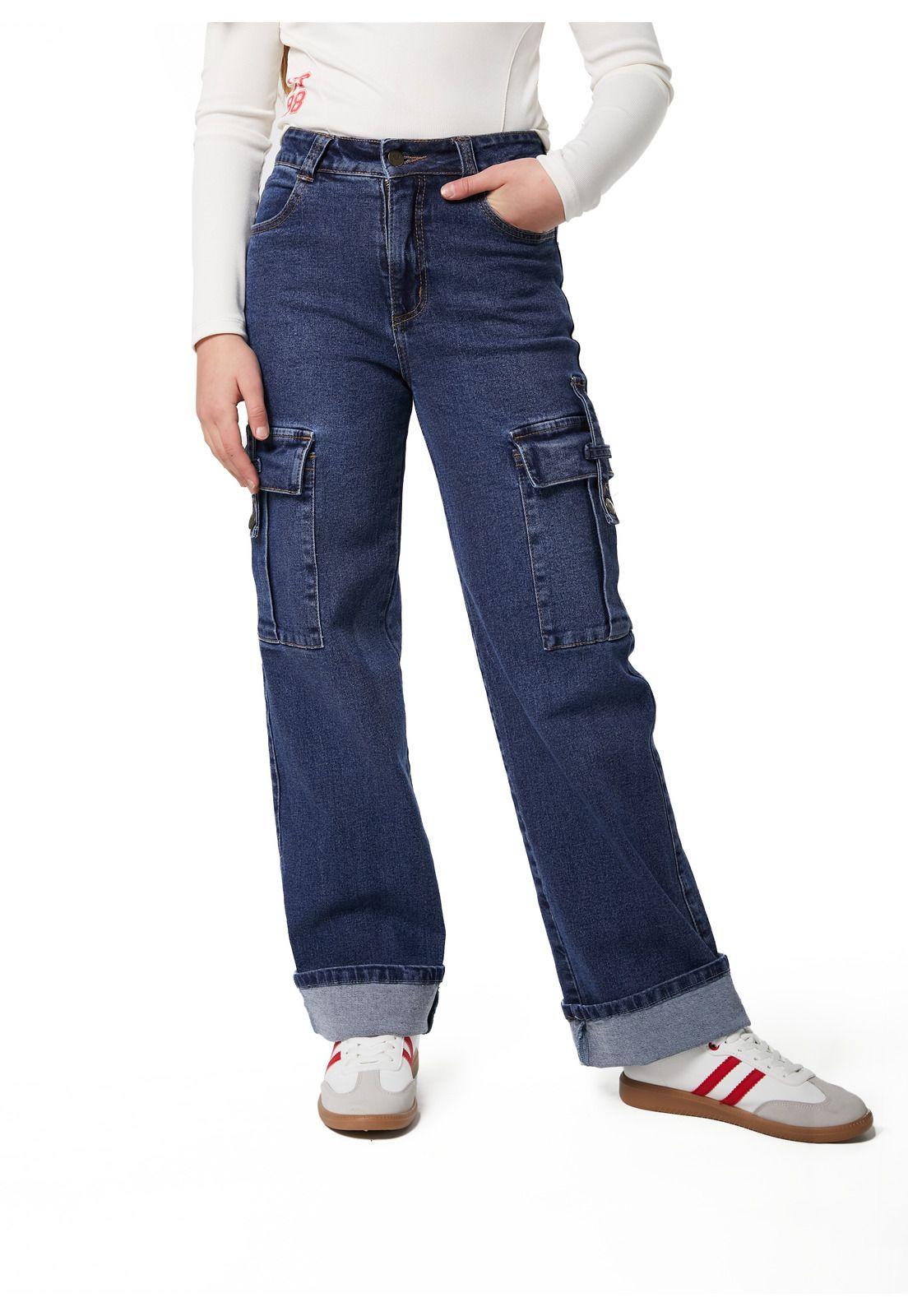 JEANS PRASO RECTO CARGO BOLSILLOS C/ TAPETAS-0