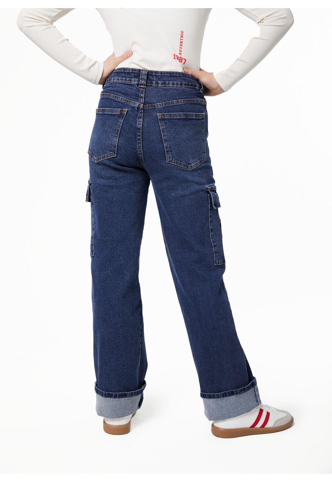 JEANS PRASO RECTO CARGO BOLSILLOS C/ TAPETAS-2